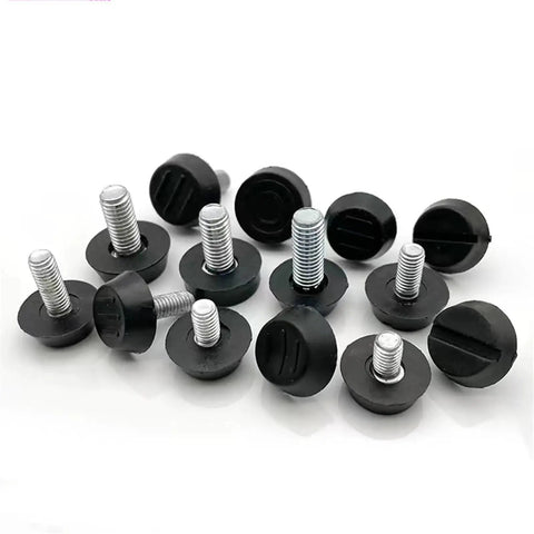 Adjustable Leveling Feet Set For Furniture And Cabinets Black Glide Pads With M6 And M8 Screws Rust Resistant Plastic Bases 4 Pack 8 Pack Multiple Size Options Easy DIY Installation Delivers Stable Leveling On Uneven Floors, black adjustable feet with metal screws