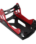 Heavy Duty Motorcycle Wheel Chock Transport Stand With 1800 Lbs Adjustable Capacity Universal 8 To 21 Inch Wheels Fit For Dirt Bikes Cruisers Sports Bikes Ebikes Portable Trailer Or Truck Mount Red And Black, front view