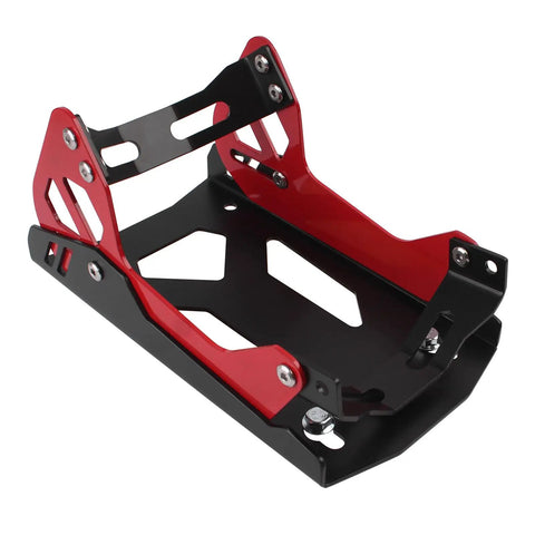 Heavy Duty Motorcycle Wheel Chock Transport Stand With 1800 Lbs Adjustable Capacity Universal 8 To 21 Inch Wheels Fit For Dirt Bikes Cruisers Sports Bikes Ebikes Portable Trailer Or Truck Mount Red And Black, front view