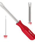 Two Piece Slack Adjusting Tool And Wrench Set Built For Quick Install showing red handle and fork end release tool.