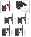 Up Your Game With These Heavy Duty Universal RV Drawer Latches And Push Catches, 4-pack in black with screws for secure installation.