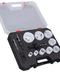 Top Tier 15 Piece Hole Saw Kit With Twist Drills For Wood And Metal High Speed Steel Cutting Tools Hex Wrenches Plus Guide And Storage Box kit in case