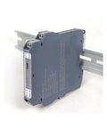Built Tough 220V Signal Conditioner And Current Isolator For Industrial Automation mounted on rail, showcasing simple wiring and connection.