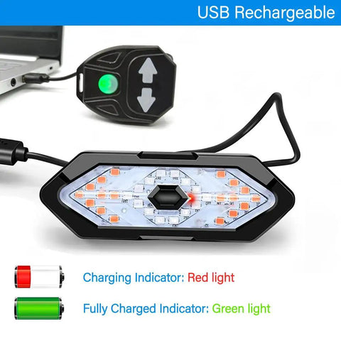 USB Rechargeable Wireless Bike Tail Light With Remote Control, 5 Modes Turn Signals, Ultra Bright LED, IPX4 Waterproof Bicycle Rear Light For Night Riding, Easy Mount And High Visibility For Safer Night Rides with charging indicator