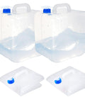Collapsible Water Container With Spigot And Hook, BPA Free Foldable Water Jug, 20L/5.3 Gallon Capacity, Transparent PVC, 2-Pack