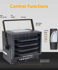 Garage Heater 7500 Watt Digital Ceiling Mount With Full Function Remote 240 Volt Hardwired Heater And 12 Hour Timer