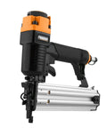 Kickass Pneumatic Brad Nailer 18 Gauge 2 Inch Drive With Quick Jam Release And Hardened Steel Blade, angled side view.