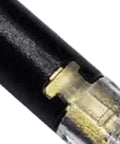 Huge 100 Pack Of Snap-In Push Wire Connectors With Awesome Locking Kit For Car Auto Trailer Rv Home Diy Led Fixups Fast Solderless Quick Terminals That Make Wiring Super Smooth And No Messy Tools Needed At All. close-up black nylon wire connector with brass terminal