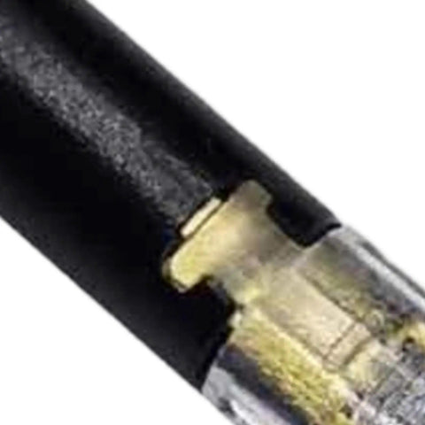 Huge 100 Pack Of Snap-In Push Wire Connectors With Awesome Locking Kit For Car Auto Trailer Rv Home Diy Led Fixups Fast Solderless Quick Terminals That Make Wiring Super Smooth And No Messy Tools Needed At All. close-up black nylon wire connector with brass terminal