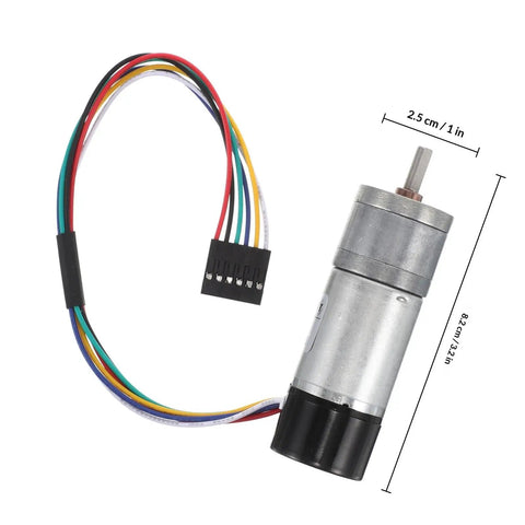 Top Shelf High Torque Metal Dc Micro Motor With Encoder, Heavy Duty Speed Reducer for Low RPM Fans and Workshop Gear.