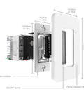 Exploded view of WiFi Smart Single Pole Wall Light Switch No Neutral Needed Works With Alexa And Google Home Smart Life