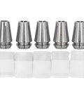 Collet Chuck Set For CNC Lathes And Milling Machines, 5-Piece D6 To D8 Range, Pro Grade High-Precision Spring Steel