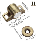 Heavy Duty Magnetic Door Cabinet Catch Suction Magnet for Wardrobes and Furniture in Bronze Finish Durable Closet Latch 1 Piece Easy Install Keeps Doors Closed and Secure with dimensions and screws