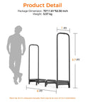 Heavy Duty 6ft Firewood Rack for Indoor and Outdoor Use Black Metal Log Holder with dimensions and silhouette for scale