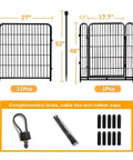 Tall Garden Fence With Gate 48 Inches High By 27 Inches Wide Panels 12 Panels Total About Twenty Seven Feet Long Heavy Duty Iron Yard Fence For Flower Beds And Pets Keeps Dogs Out Rust Resistant Gate Included with accessories