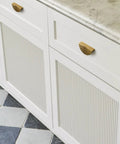 Two Pack Antique Brass Cabinet Pulls Flat Cup Drawer Handles for kitchen cupboard; zinc alloy; vintage style.