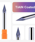 SpeTool 30-degree V-groove router bit, TiAIN-coated, 1/4 in shank, 4-flute carbide end mill for CNC