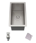 Top view of Undermount 10 x 17 Inch Bar Sink, 16 Gauge Single Bowl Handmade Stainless Steel Kitchen Sink For Home Or Bar