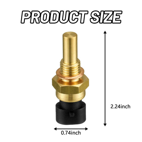MLAHUIER engine coolant temperature sensor with brass body and black plastic connector; fits Chevy, GMC, Cadillac, Buick