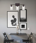 Three Light Vanity Light In Oil Rubbed Bronze, Industrial Wall Sconce With Clear Glass Shades For Bathroom Bedroom Porch Kitchen Living Room