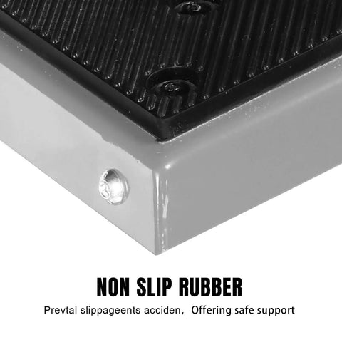 Close-up of Heavy Duty Dirt Bike Stand Lift Up To 1000 Lbs Universal Detachable Motorcycle Stand with non-slip rubber surface.