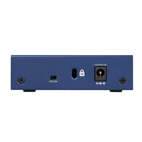 Back view of 5 Port Gigabit Ethernet Unmanaged Switch GS105NA For Home Or Office with power input and on/off switch