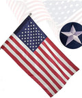 American Flag 2.5 By 4 Foot Banner Style Sleeve Flag With Embroidered Stars And Sewn Stripes UV Protected Heavy Duty Nylon