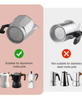 Image showing moka pots: Your Go-To Gear Silicone Gasket And Aluminum Filter Set for aluminum pots, not suitable for stainless pots.