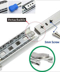 Heavy Duty Full Extension Ball Bearing Drawer Slides With Lock 52 Inch Steel Cabinet Runners Pair with Detachable design and 5mm screw hole.