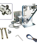 No Fluff Heavy Duty Electric Belt Sander And Grinder Combo with steel body, tools and accessories visible.
