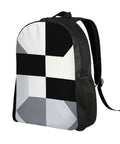 Slick Black And White Piano Grid Laptop Backpack Crafted From Heavy Duty Waterproof Oxford Cloth With Ultra Plush Straps for daily hustle.