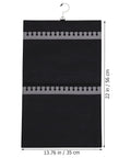 Double Sided Felt Hanging Jewelry Organizer Bag Built To Carry All Your Necklaces And Rings Slick Travel Case, black, 22x13.76 inches.