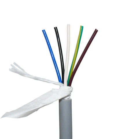 Close-up of 5 Pin Female Sensor Cable With Flying Leads 0.5m ACoded 22AWG PVC Insulated 300V 3A wires for sensors and PLC wiring