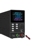 Adjustable Bench Power Supply For DIY Projects With USB Fast Charge, 30V 10A 300W Variable Output, 24V And 12V Tap, Four Knob Coarse And Fine Tune, LED 4-Digit Display, Reliable Lab Regulator For Repairs And Pro Builds, black bench unit with digital display