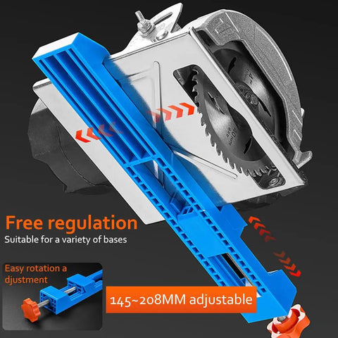 Adjustable Circular Saw Guide Rail For Precise Wood And Marble Cuts, ABS plastic, base clamp, easy lock, 145-208MM adjustment