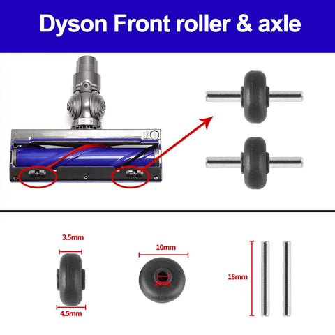 Soft Plush Strips Plus Front Roller Axle Replacement Kit For Dyson V6 V7 Direct Drive Cleaner Head Keeps Suction Smooth Reduces Resistance Easy DIY Install Durable Maintenance Part For Daily Cleaning
