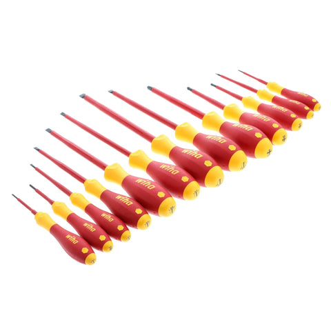Slotted And Phillips Insulated Screwdriver Set 13 Piece 1000V VDE Rated With SoftFinish Handle Black Oxide For Electricians