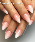 Airbrush Gel Nail Polish White for French Ombre Mani HEMA Free and Dilution Free Non Acetone Formula on pointed nails