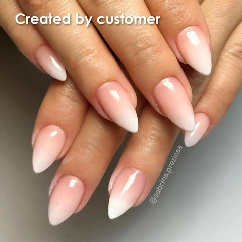 Airbrush Gel Nail Polish White for French Ombre Mani HEMA Free and Dilution Free Non Acetone Formula on pointed nails