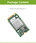 M.2 AI Accelerator Module With Hailo-8 26TOPS For Raspberry Pi 5 package content view, showcasing module design and connectors