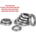 Lock Washers Assortment Kit M2 To M30 Set With Pure TA2 Gr2 Spring Washers Elastic Flat Gaskets Hex Lock Nuts Metal Rings Shims And 20Pcs M4 Pack For Quick Pro Grade Reliable Mechanical Fastening For DIY Projects, TA2 titanium M2-M30 washers