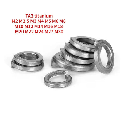 Lock Washers Assortment Kit M2 To M30 Set With Pure TA2 Gr2 Spring Washers Elastic Flat Gaskets Hex Lock Nuts Metal Rings Shims And 20Pcs M4 Pack For Quick Pro Grade Reliable Mechanical Fastening For DIY Projects, TA2 titanium M2-M30 washers