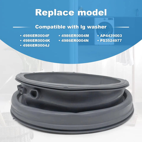 Washer Door Boot Seal Gasket Replacement For LG And Kenmore Front Load Washers Fits WM2042CW WD10465BD WM2050CW WM2301HR WD11581BDK WM2277HB And Related Models Durable Rubber Seal Easy Install DIY Friendly