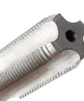 Close-up of 9/16-20 HSS Tap Set For Bicycle Crank Repair With Left And Right Threaded Taps, metal threading detail visible.