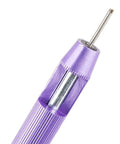 Close-up of purple tool from Engine Block Thread Repair Insert Kit M3 Thread for Steel Cast Iron and Aluminum, DIY Ready