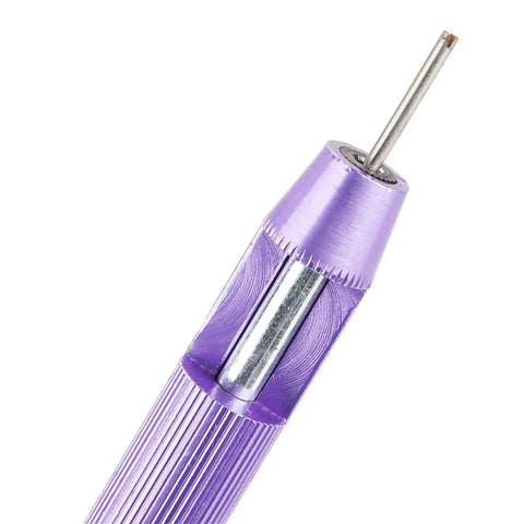 Close-up of purple tool from Engine Block Thread Repair Insert Kit M3 Thread for Steel Cast Iron and Aluminum, DIY Ready