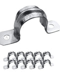 10 Pack Three Quarters Inch EMT Two Hole Conduit Straps Heavy Duty Zinc Plated Steel Pipe Clamps With Reinforced Rib For Secure Electrical Installs Rust Resistant Snap On Mounting Hardware
