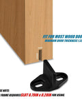 Barn Door Floor Guide 2 Pack, Sliding Door Bottom Guide Floor Mount in matte black with T shape for wood doors, 1.35in thickness