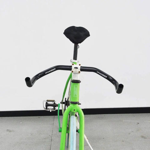 Bullhorn Aluminum Alloy Handlebar 25.4mm By 390mm For Fixed Gear And Road Bikes, 6061 Lightweight Bar on green bike