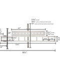 Diagram of Motorcycle Hitch Carrier With Wheel Chock And Loading Ramp, Beefy Aluminum Build, 400 Lb Capacity, measurements labeled